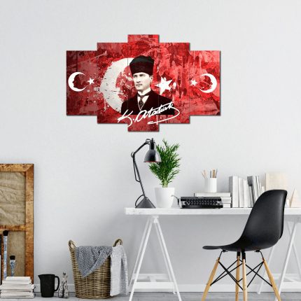 Mustafa Kemal ATATÜRK 5 Parça MDF Tablo