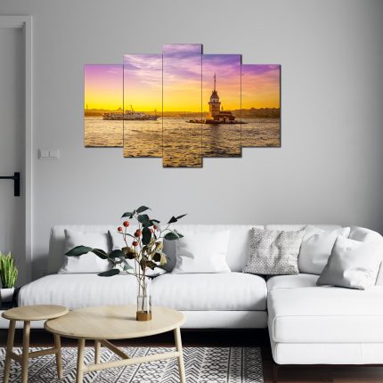 Kız Kulesi Manzaralı 5 Parça MDF Tablo