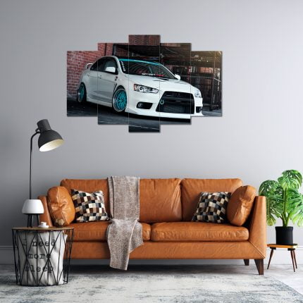 Modifiye Mitsubishi Görselli 5 Parça MDF Tablo