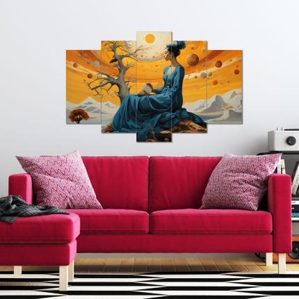 Sürrealist Temalı 5 Parça MDF Tablo